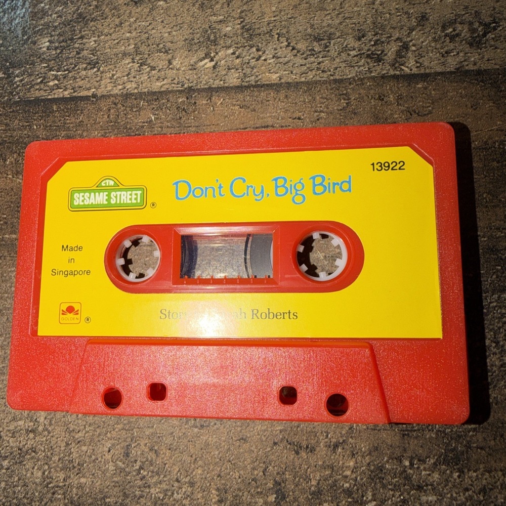 Vintage Sesame Street "Don't Cry, Big Bird" Cassette Tape Only Red Shell 1983